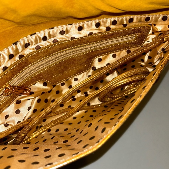 Euc melie bianco gold snake print design crossbody clutch - Picture 8 of 12